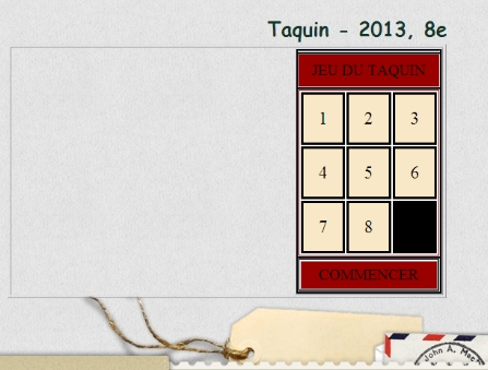 Taquin - A 2013, 8e